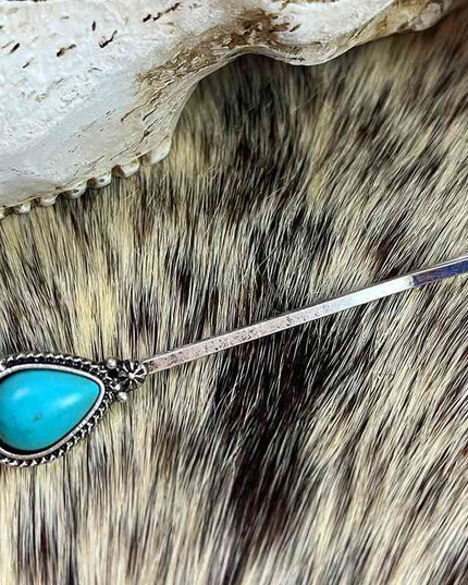 Turquoise Alloy Hairpin