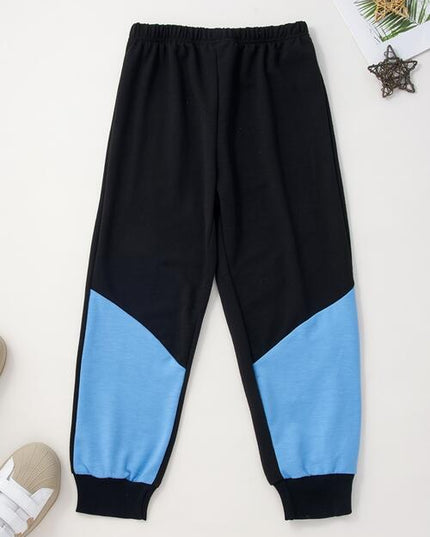 Graphic Hooded Top and Contrast Pants Set
