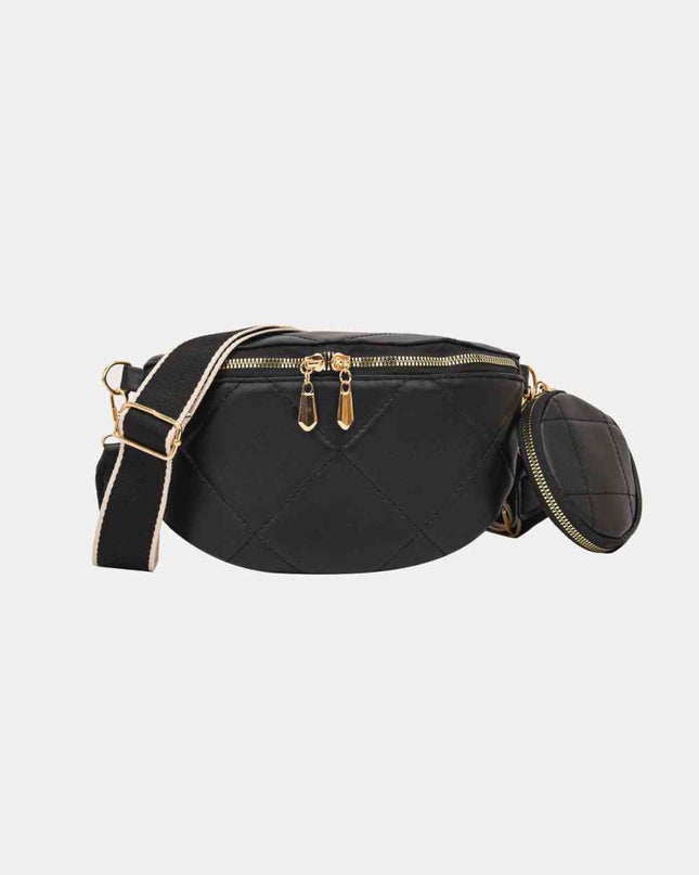 PU Leather Sling Bag with Small Purse