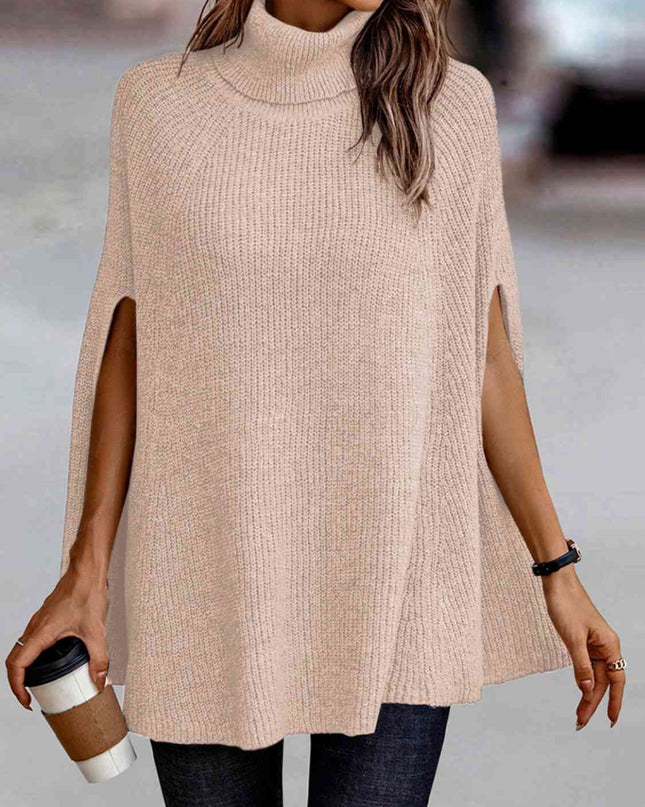 Turtleneck Dolman Sleeve Poncho