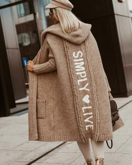 Full Size SIMPLY LIVE Hooded Cardigan