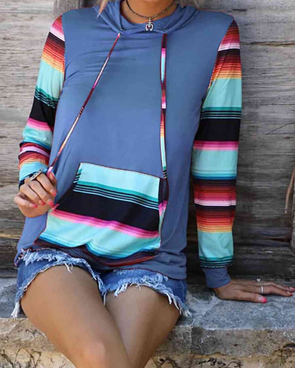 Striped Long Sleeve Hoodie