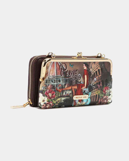 Nicole Lee USA Signature Kiss Lock Crossbody Wallet