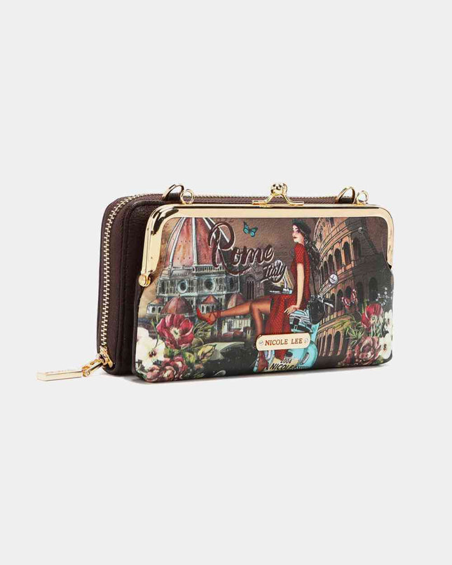 Nicole Lee USA Signature Kiss Lock Crossbody Wallet