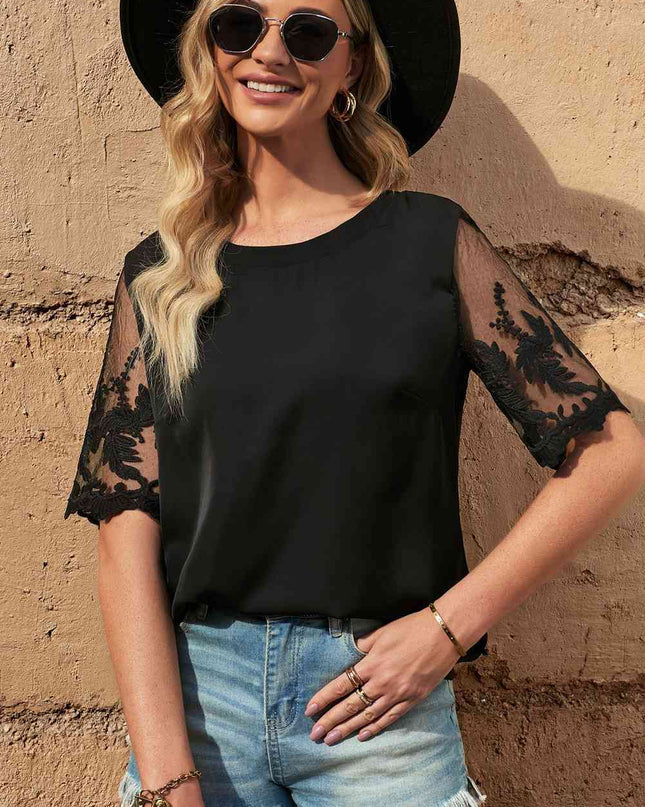 Half Sleeve Round Neck Blouse