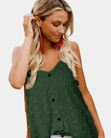 Swiss Dot V-Neck Buttoned Cami