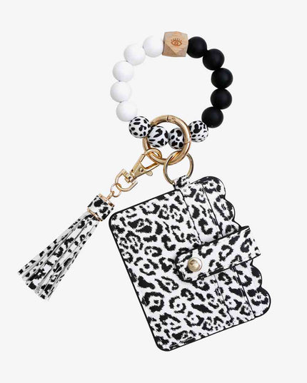 Random 2-Pack Leopard Mini Purse Tassel Wristlet Key Chain