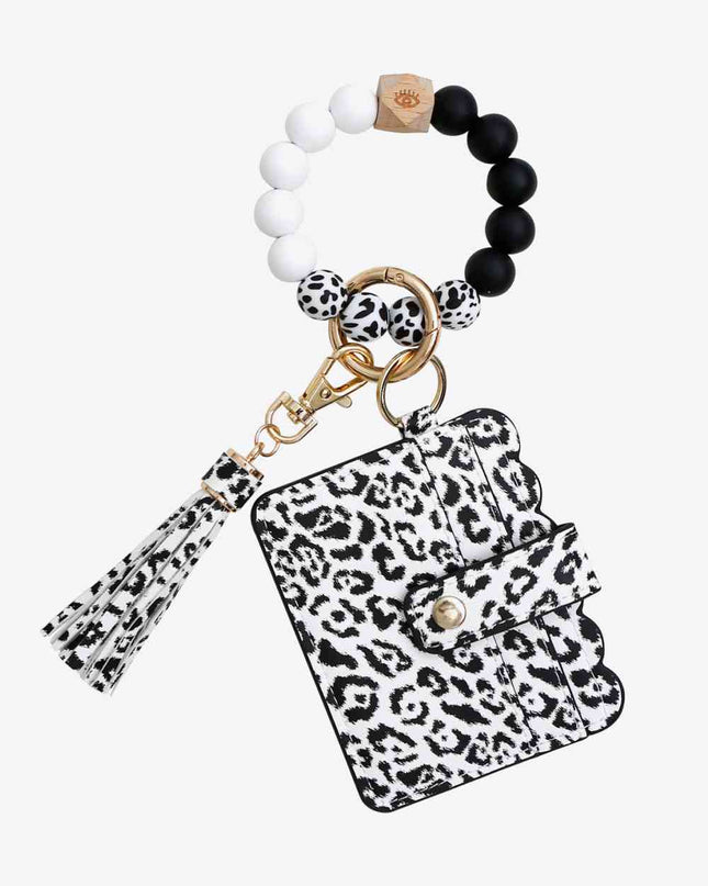 Random 2-Pack Leopard Mini Purse Tassel Wristlet Key Chain