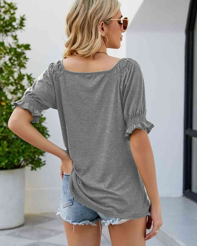 Short Flounce Sleeve Top