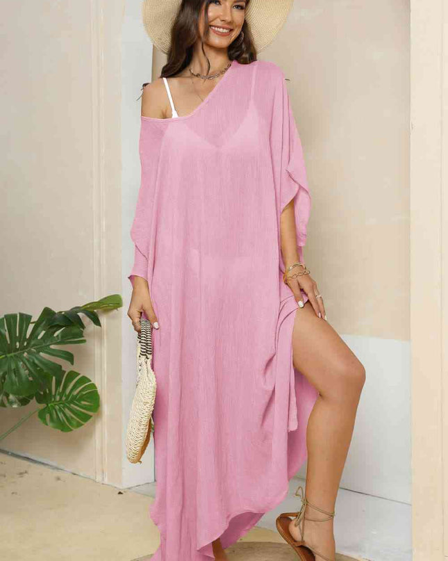 V-Neck Three-Quarter Sleeve Cover-Up