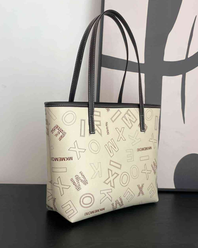 Printed PU Leather Tote Bag