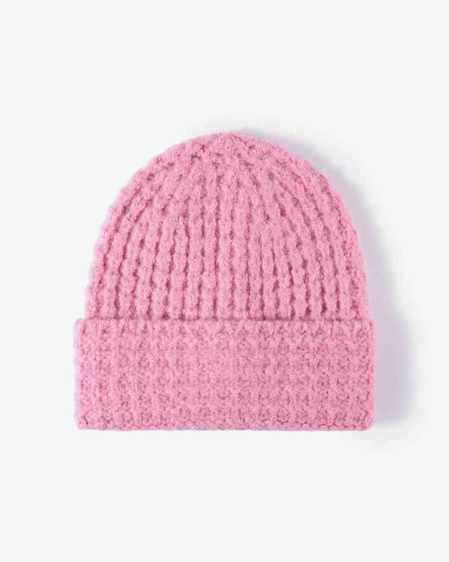 Waffle-Knit Cuff Beanie