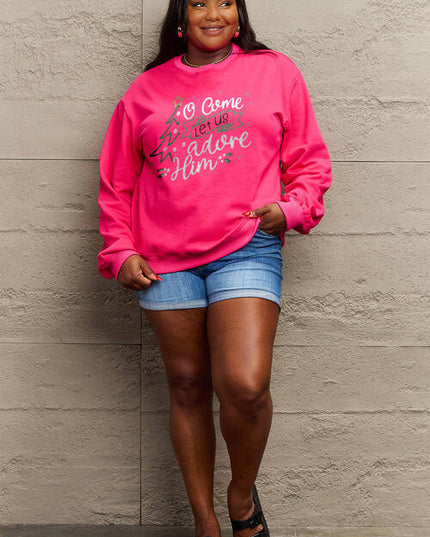 Simply Love Full Size Letter Graphic Long Sleeve Sweatshirt