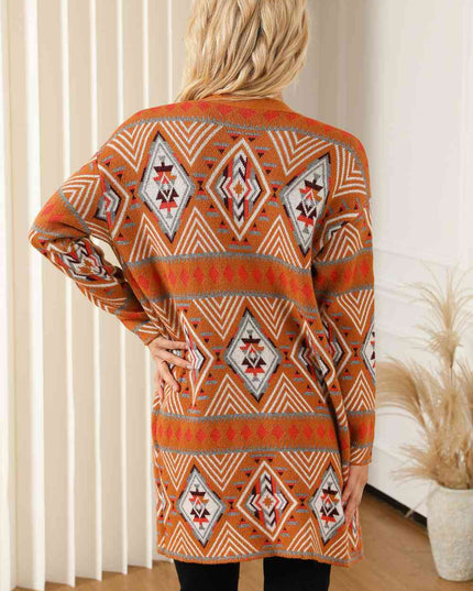 Printed Long Sleeve Cardigan