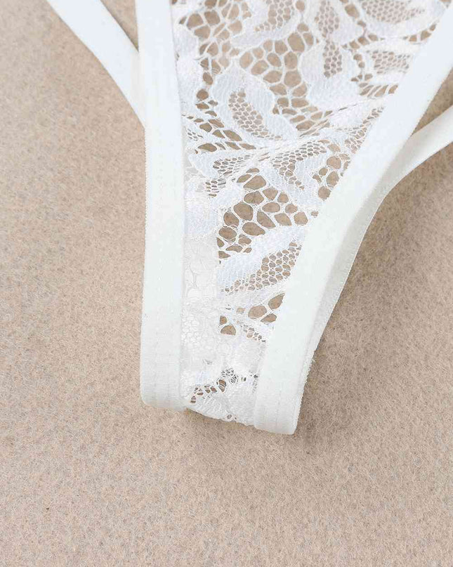 Strappy Teddy Lingerie with Wrist Bands