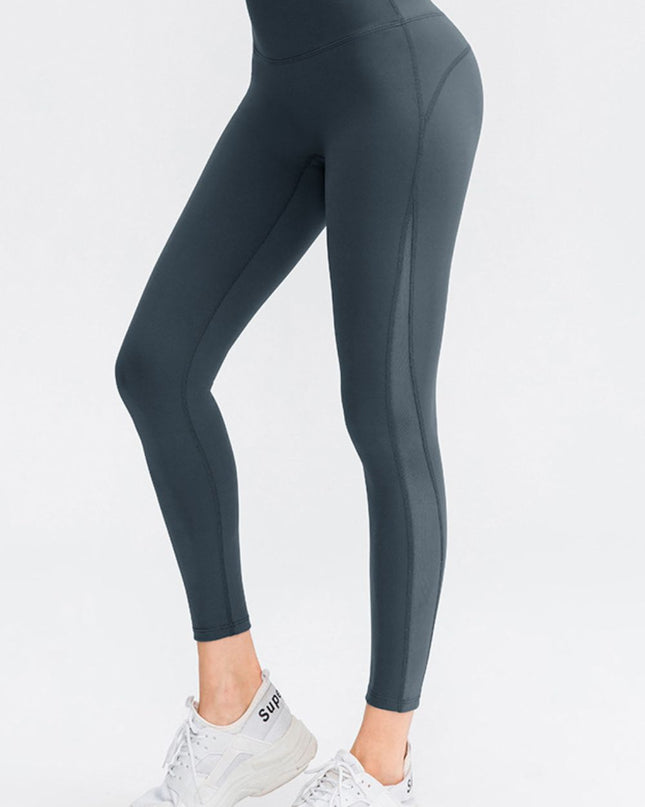 Wide Waistband Slim Fit Long Sports Pants