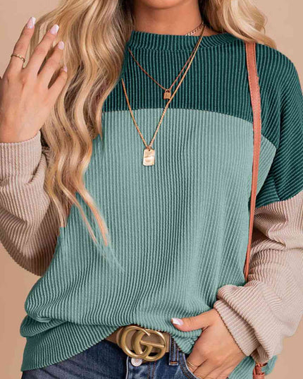 Color Block Dropped Shoulder T-Shirt