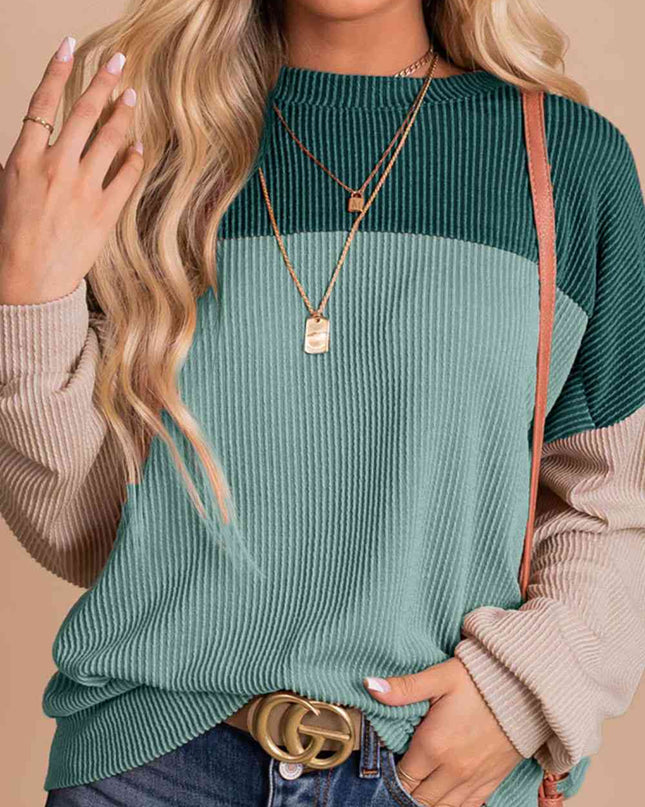 Color Block Dropped Shoulder T-Shirt