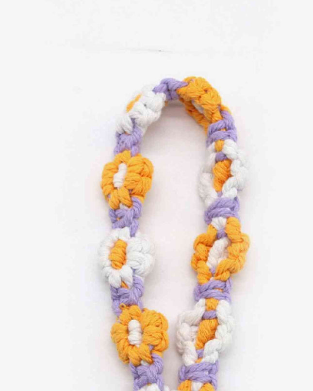 Assorted 4-Piece Macrame Flower Keychain