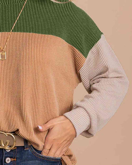Color Block Dropped Shoulder T-Shirt