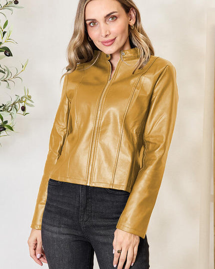 Mock Neck Zip Up Jacket
