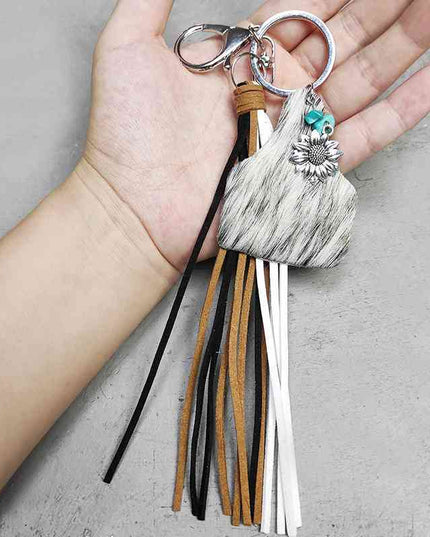 Turquoise Fringe Detail Key Chain