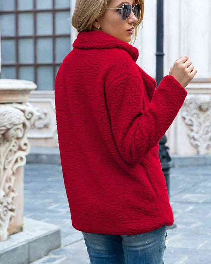 Full Size Lapel Collar Sherpa Coat
