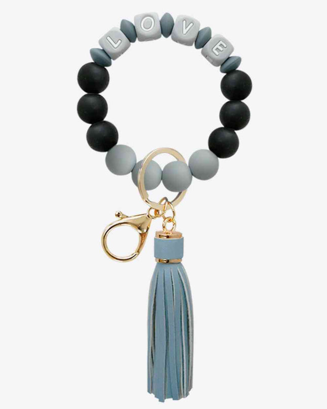 LOVE Beaded Keychain with Tassel