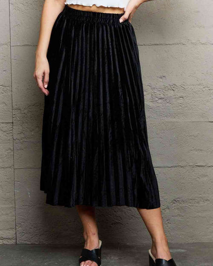 Ninexis Accordion Pleated Flowy Midi Skirt