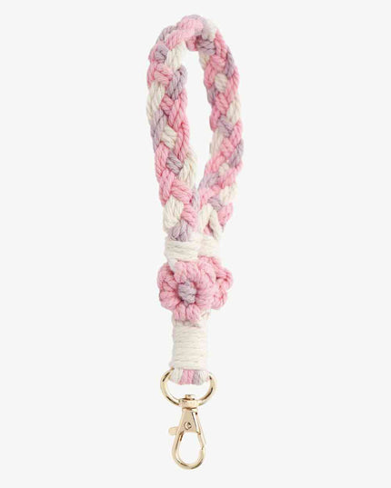 Floral Braided Wristlet Key Chain