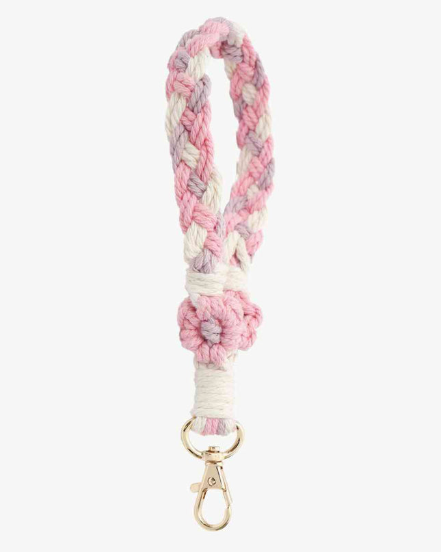 Floral Braided Wristlet Key Chain