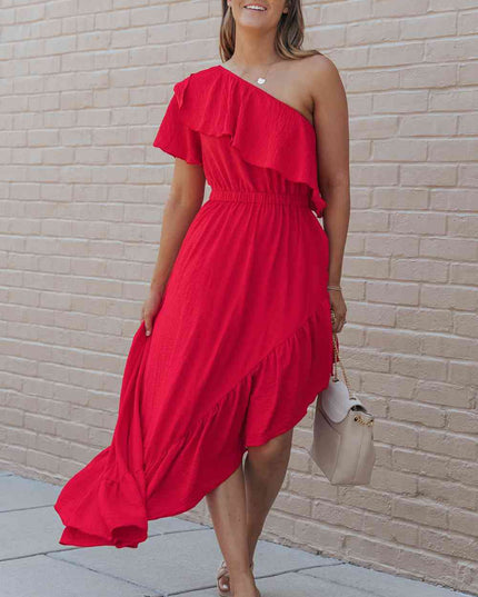 One-Shoulder Asymmetrical Dress