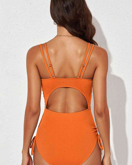 Tied Cutout Plunge One-Piece Swimsuit