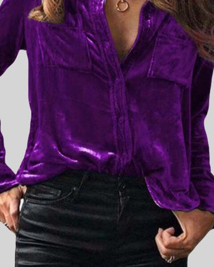 Button Up Collared Shirt with Breast Pockets