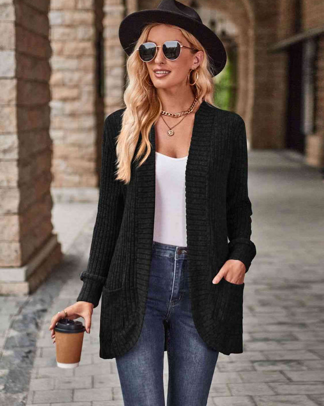 Open Front Cardigan with Pockets