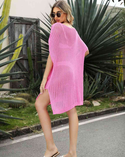 Openwork Side Slit Cover-Up Dress