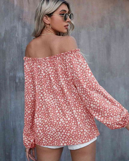 Off-Shoulder Long Sleeve Blouse