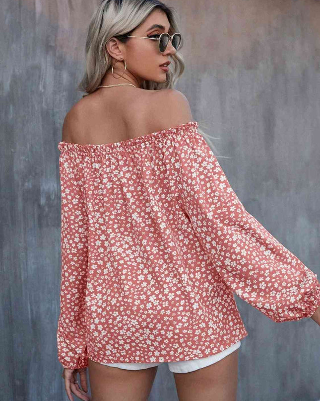 Off-Shoulder Long Sleeve Blouse