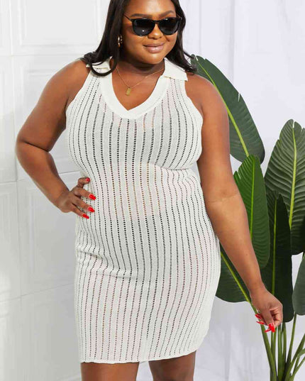 Openwork Johnny Collar Cover Up Dress
