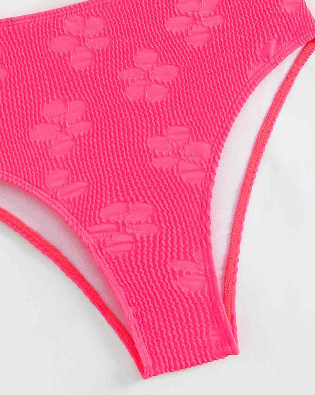 Textured Twisted Detail Bikini Set