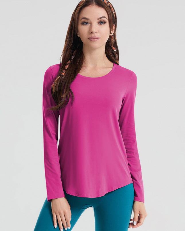 Round Neck Long Sleeve Sports Top