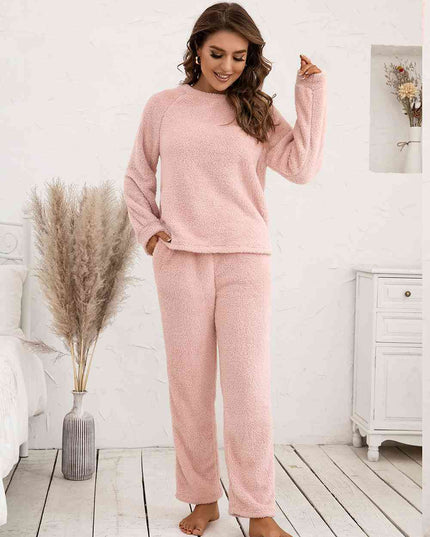 Teddy Long Sleeve Top and Pants Lounge Set