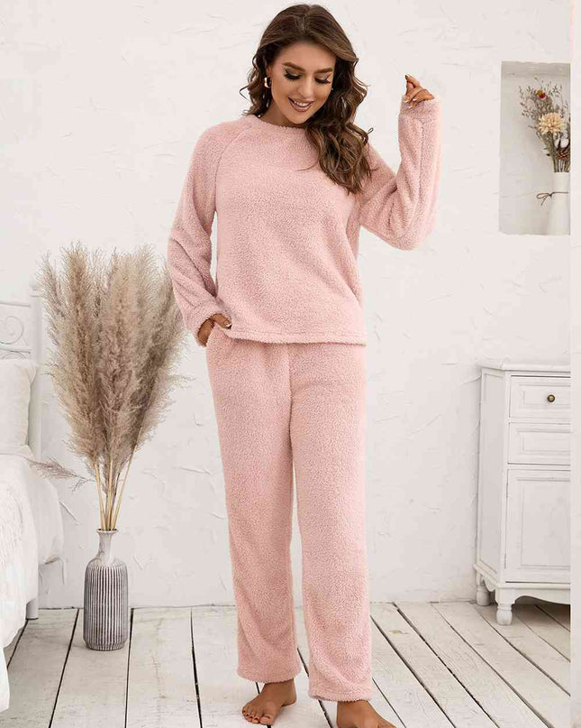 Teddy Long Sleeve Top and Pants Lounge Set
