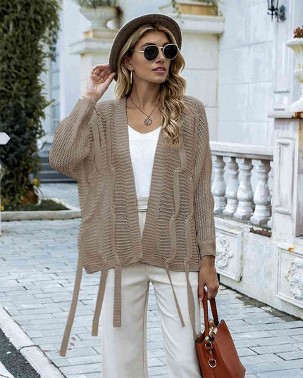 Open Front Strap Detail Cardigan