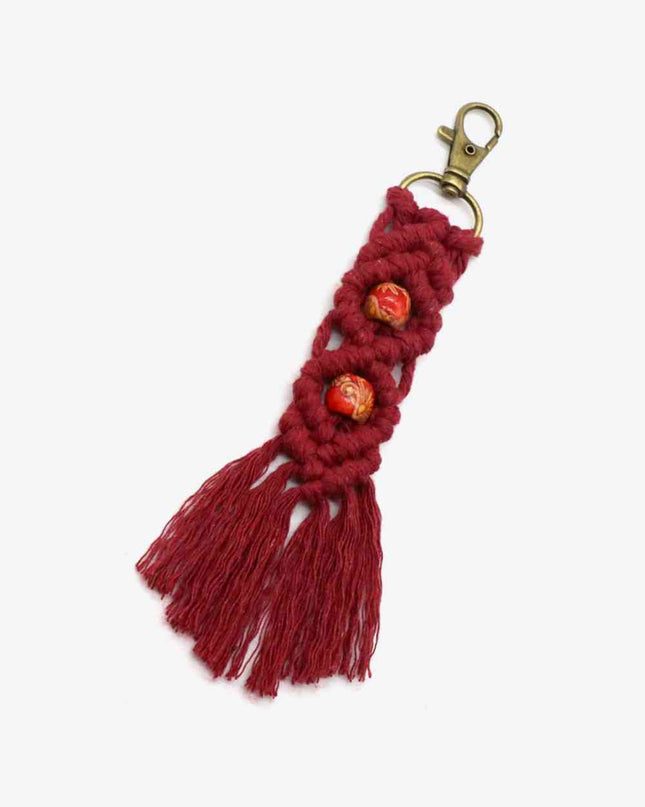 Assorted 4-Pack Handmade Macrame Fringe Keychain