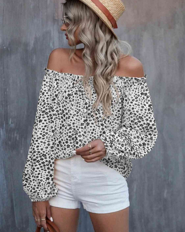 Off-Shoulder Long Sleeve Blouse