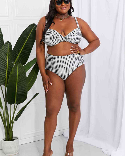 Marina West Swim Take A Dip Twist High-Rise Bikini in Black