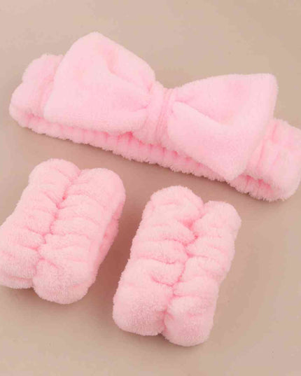 Face Wash Wristband and Bow Headband