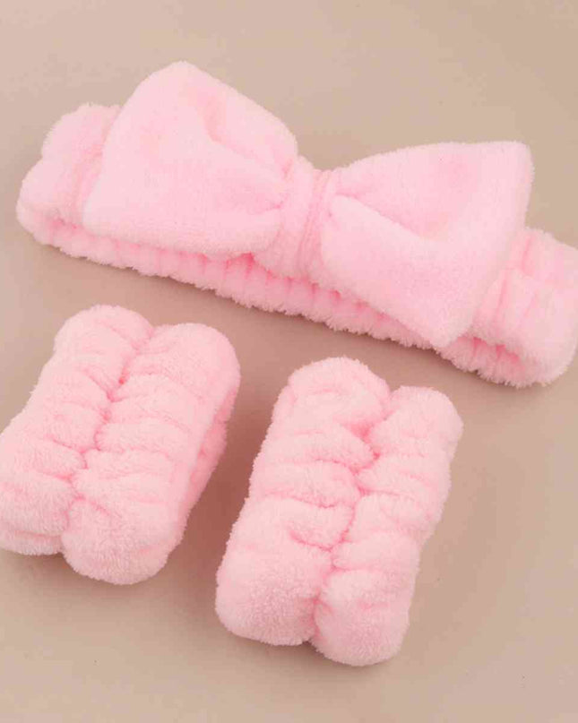 Face Wash Wristband and Bow Headband