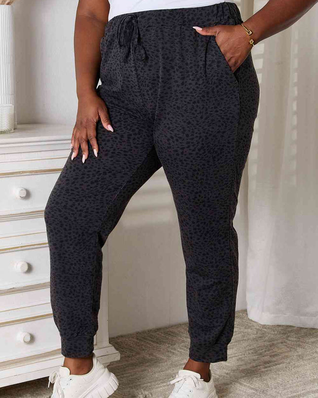 Basic Bae Leopard Print Joggers with Pockets